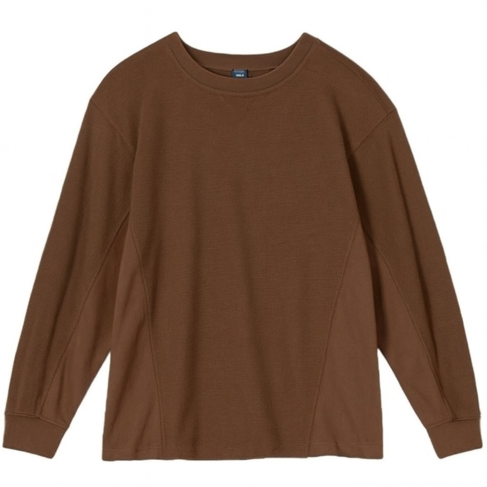 Wild Fable Long Sleeve Thermal Mix Tunic Dark Taupe Oversized Fit NWT